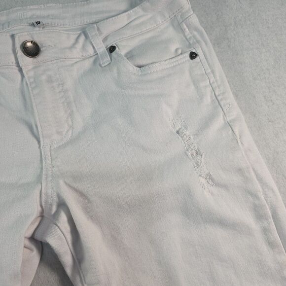 KUT from the Kloth Boyfriend Catherine Jeans Women's 10 White Denim Distressed - Picture 4 of 13